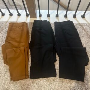 Elegant Black and Brown Pants Trio